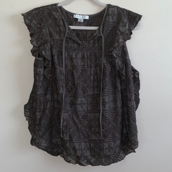 Anthropologie Hiche Papillon Flutter Green Top - Picture 2 of 7